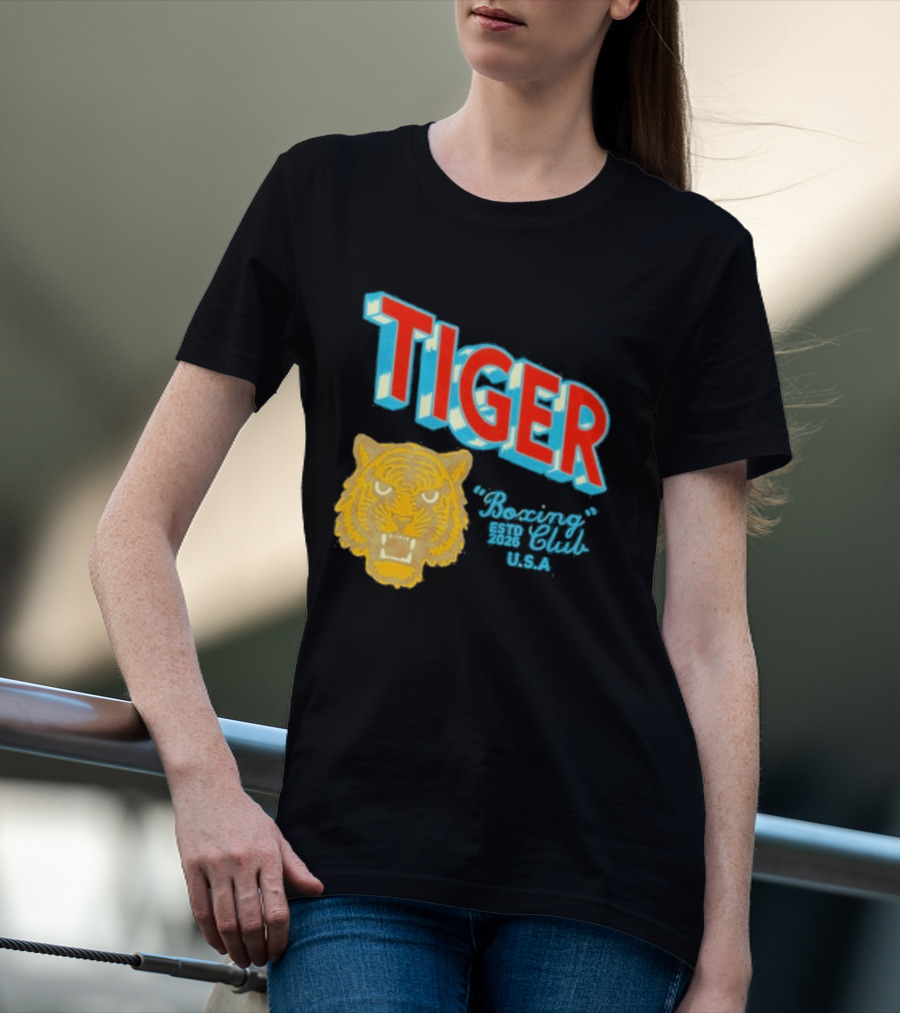 Tiger Boxing Club Estd 2026 USA Tiger Head Logo Sports Team T-Shirt