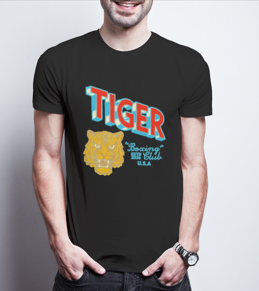 Tiger Boxing Club Estd 2026 USA Tiger Head Logo Sports Team T-Shirt