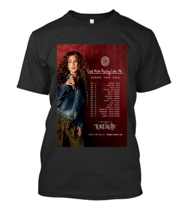 Tori Kelly Europe Tour 2026 God Must Really Love Me Concert Dates T-Shirt