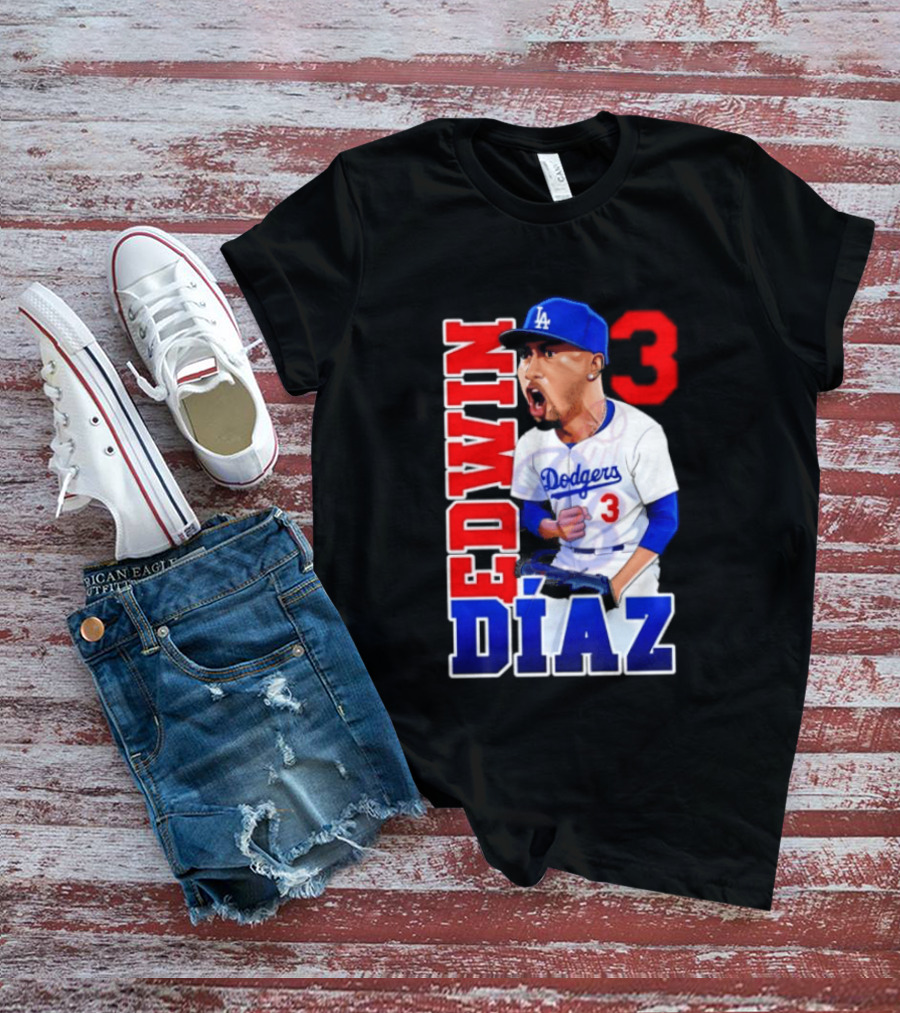 Los Angeles Dodgers Edwin Díaz Number 3 MLB Baseball 2026 T-Shirt