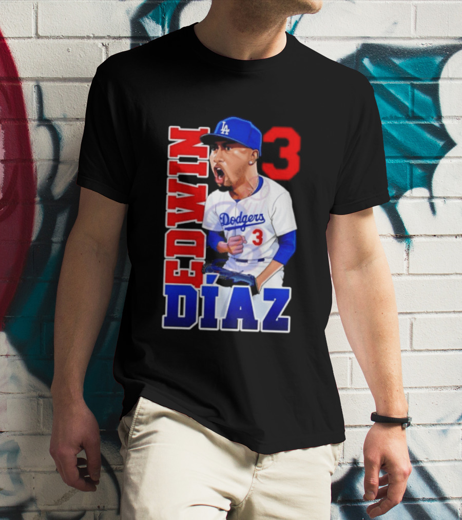 Los Angeles Dodgers Edwin Díaz Number 3 MLB Baseball 2026 T-Shirt