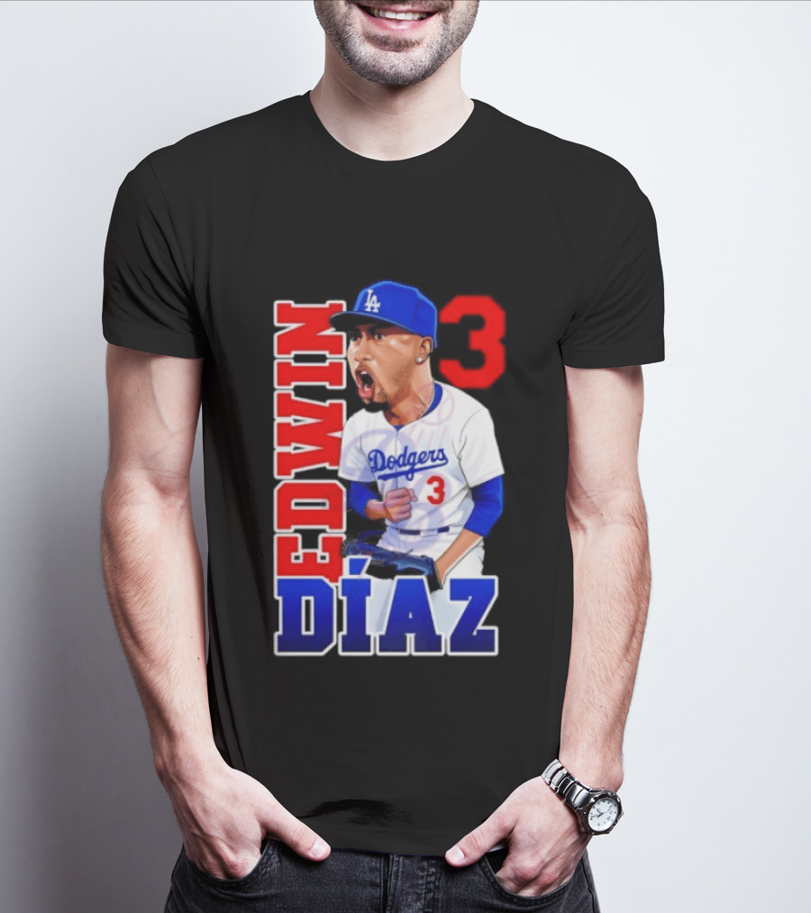 Los Angeles Dodgers Edwin Díaz Number 3 MLB Baseball 2026 T-Shirt