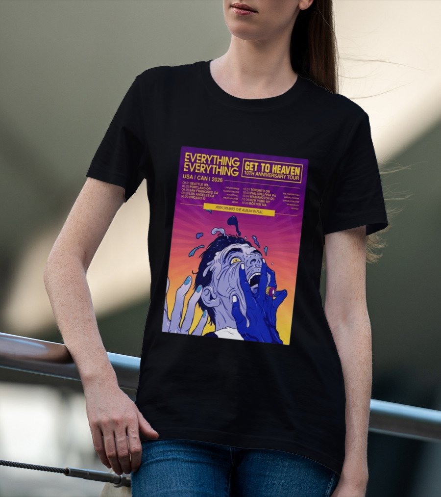 Everything Everything Get To Heaven 10th Anniversary Tour 2026 USA Canada Dates T-Shirt