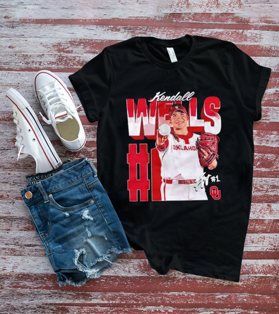 Kendall Wells Oklahoma Sooners Softball Player #1 T-Shirt