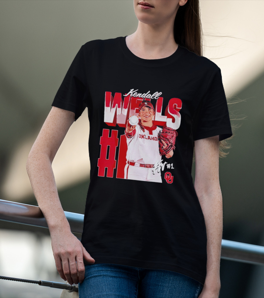 Kendall Wells Oklahoma Sooners Softball Player #1 T-Shirt