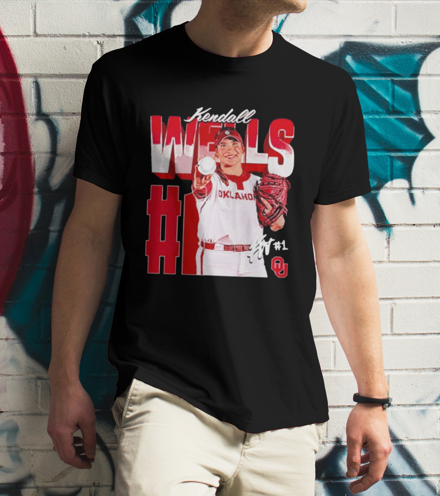 Kendall Wells Oklahoma Sooners Softball Player #1 T-Shirt