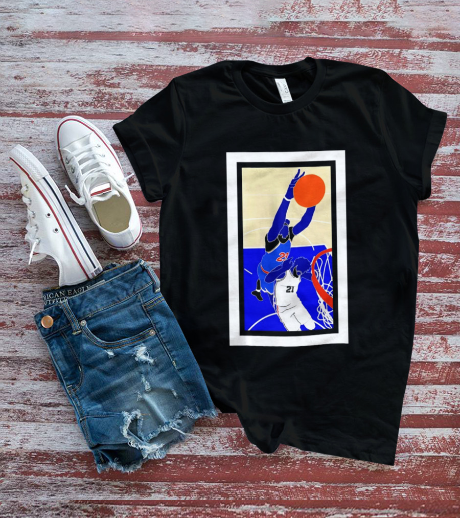 Mitchell Robinson Slam Dunk Over Joel Embiid New York Knicks T-Shirt