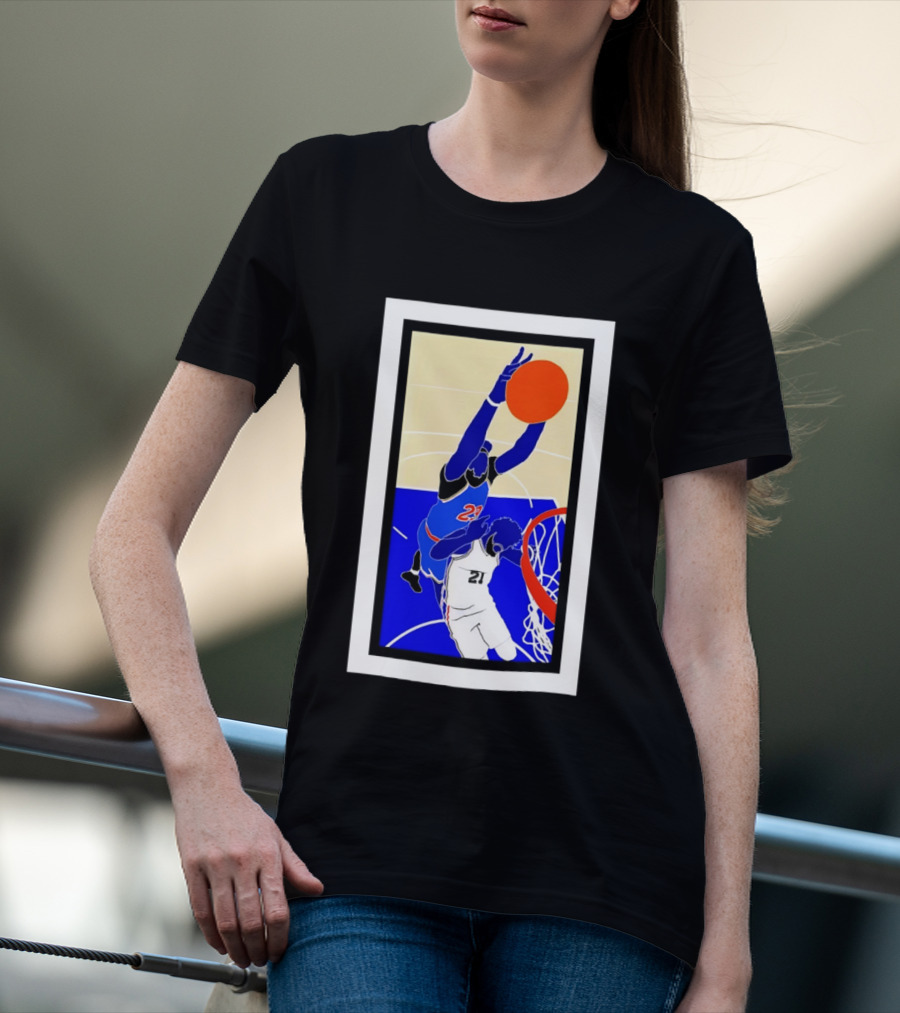 Mitchell Robinson Slam Dunk Over Joel Embiid New York Knicks T-Shirt