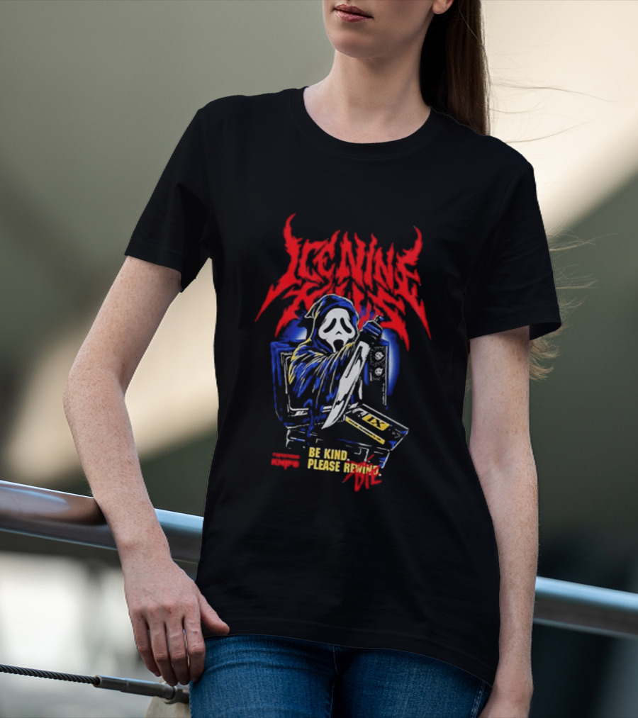 Ice Nine Kills Ghostface Be Kind Please Rewind Stalk Buster Night Mare On The Ninth T-Shirt