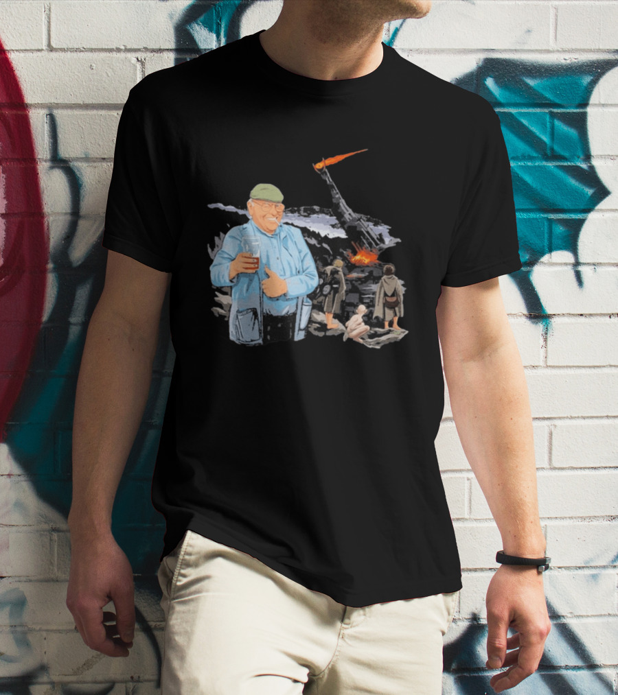 Fred Dibnah Thumbs Up At Mount Doom By Jim'll Paint It T-Shirt