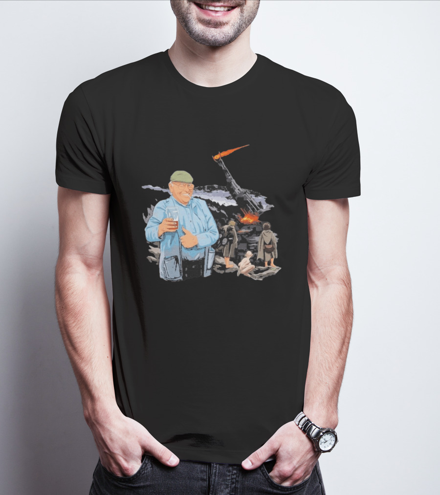 Fred Dibnah Thumbs Up At Mount Doom By Jim'll Paint It T-Shirt