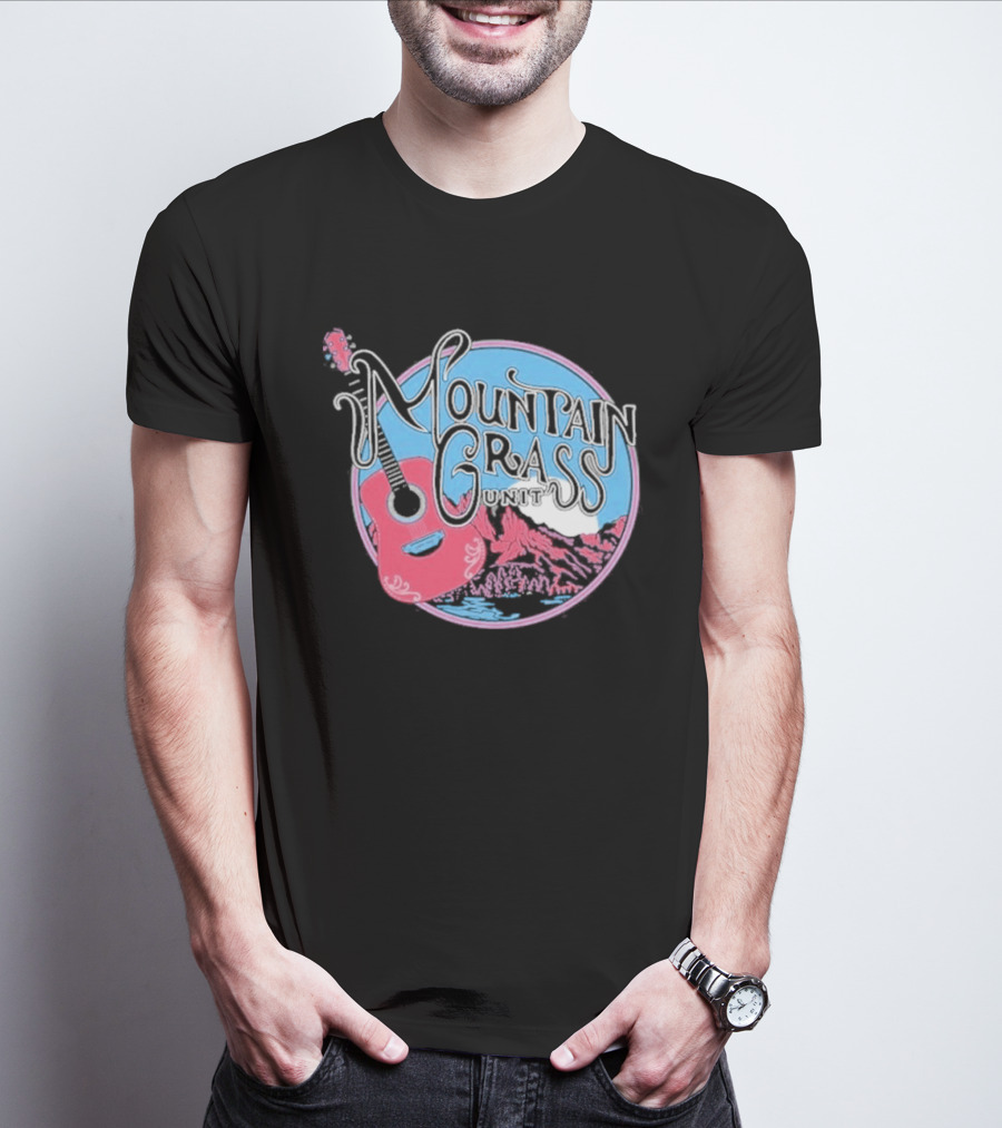 Mountain Grass Guitar Circle T-Shirt