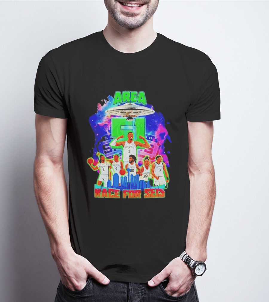 Area 51 Spurs San Antonio Race For Seis T-Shirt