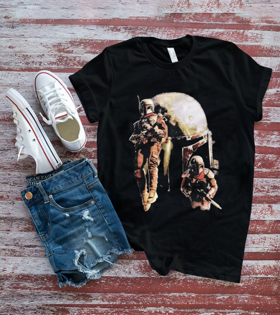 Star Wars Cobb Vanth Mandalorian Collage Forge Helmet T-Shirt