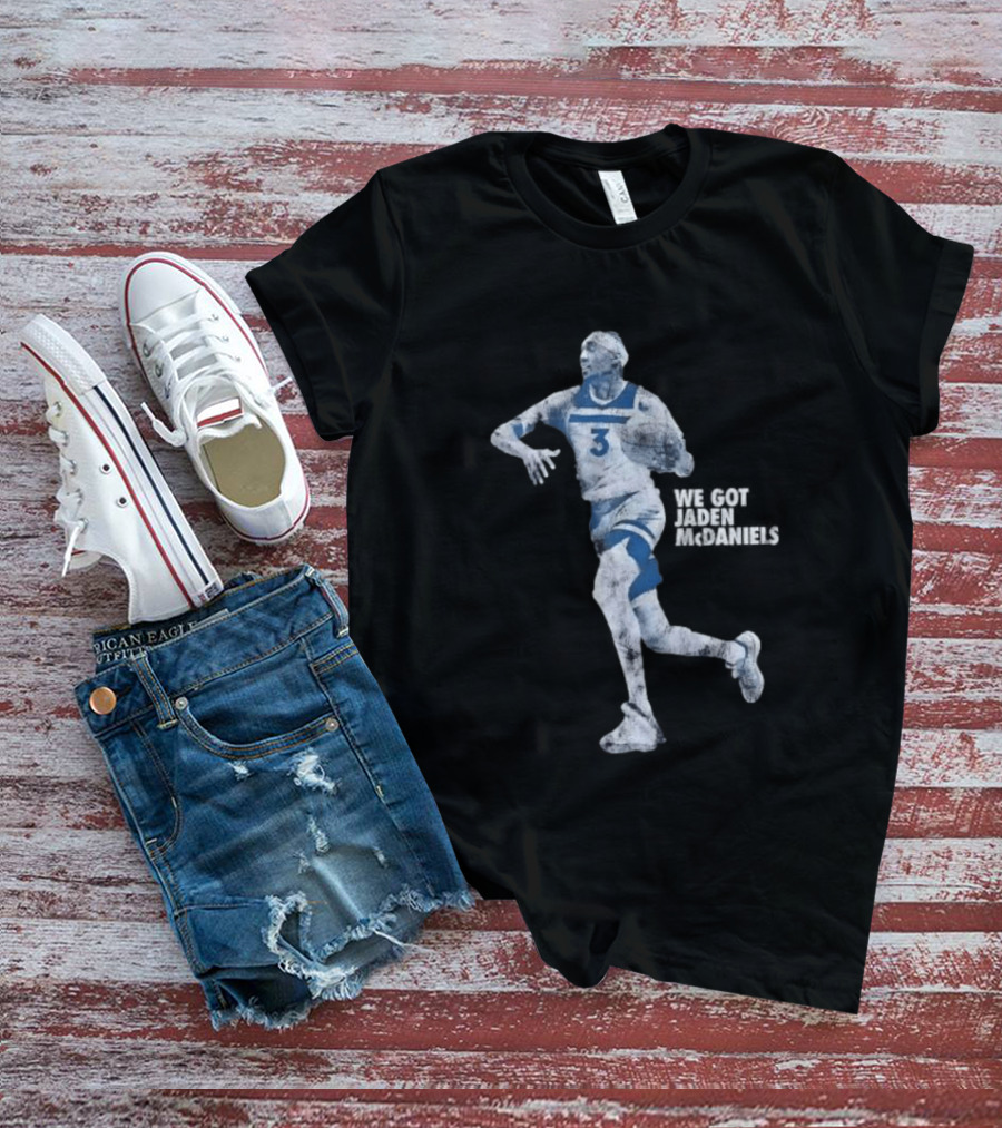 Jaden McDaniels Timberwolves Basketball Star Number 3 T-Shirt