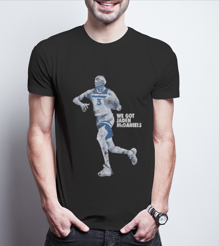Jaden McDaniels Timberwolves Basketball Star Number 3 T-Shirt