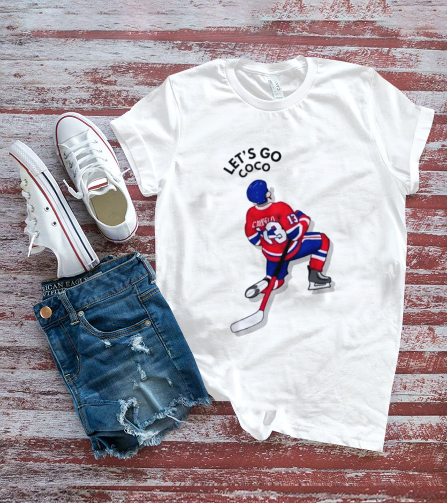 Caufield 13 Let's Go Coco Montreal Canadiens Hockey Player T-Shirt