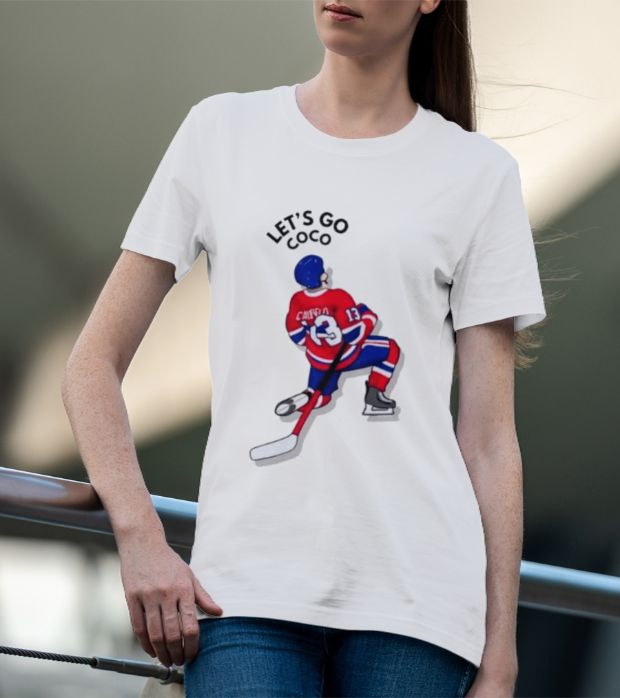 Caufield 13 Let's Go Coco Montreal Canadiens Hockey Player T-Shirt