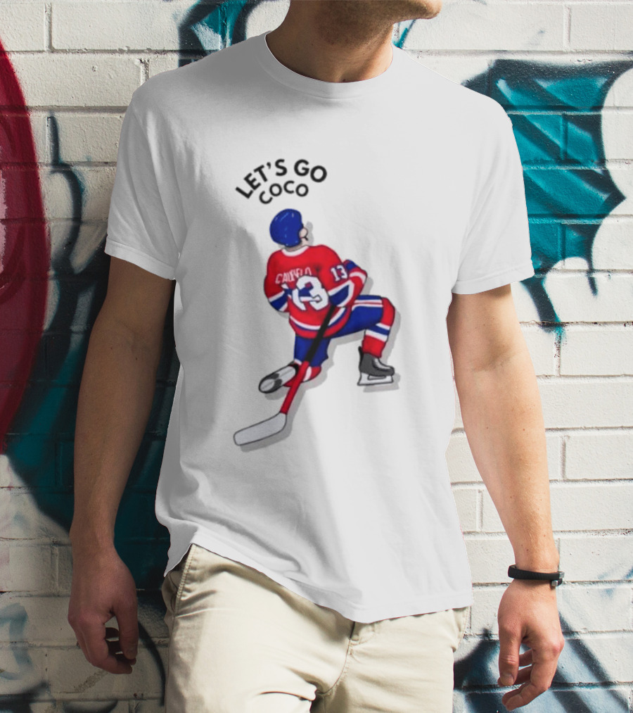 Caufield 13 Let's Go Coco Montreal Canadiens Hockey Player T-Shirt