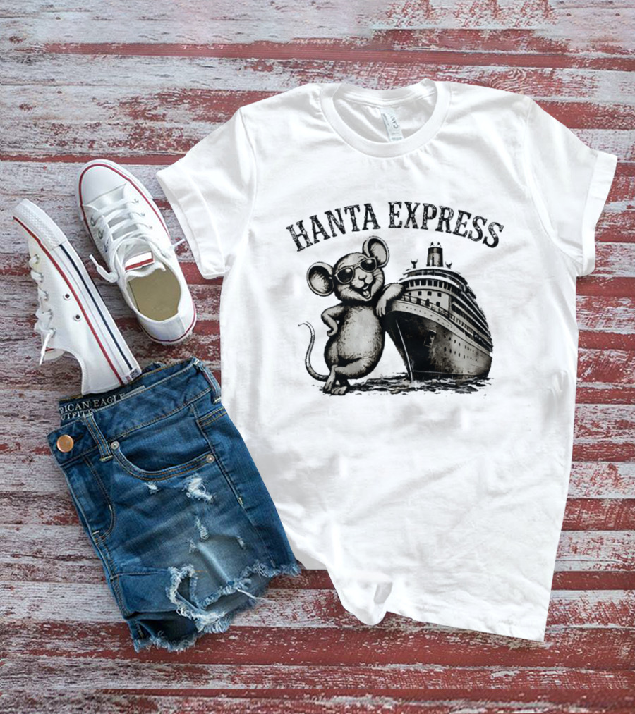 Hanta Express Cool Mouse Sunglasses Ship Adventure T-Shirt