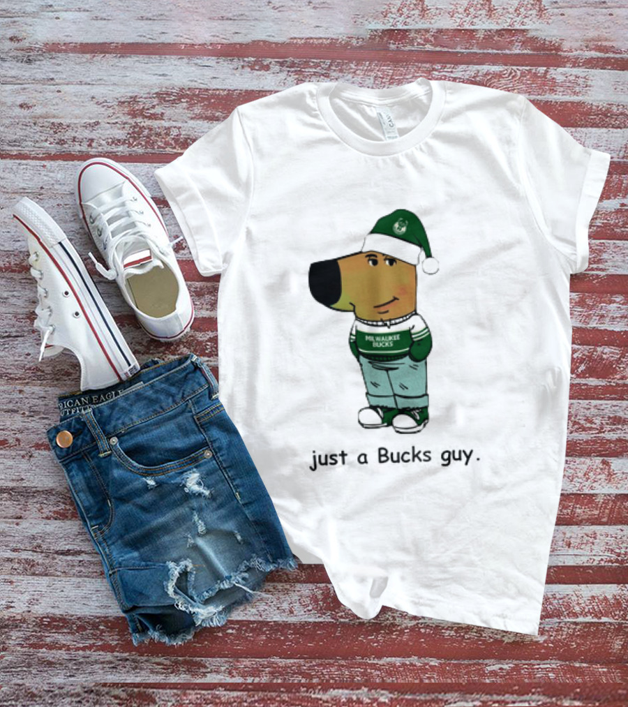Milwaukee Bucks Chill Holiday Dog Character Just A Bucks Guy T-Shirt