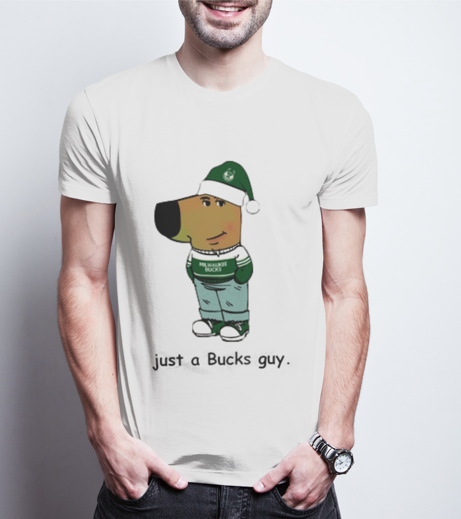 Milwaukee Bucks Chill Holiday Dog Character Just A Bucks Guy T-Shirt