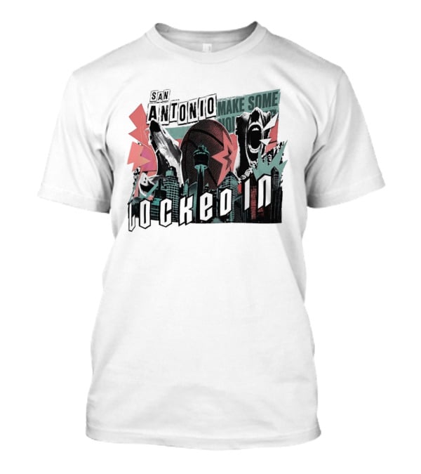 San Antonio Spurs Locked In 2026 Skyline City NBA Make Some Noise T-Shirt