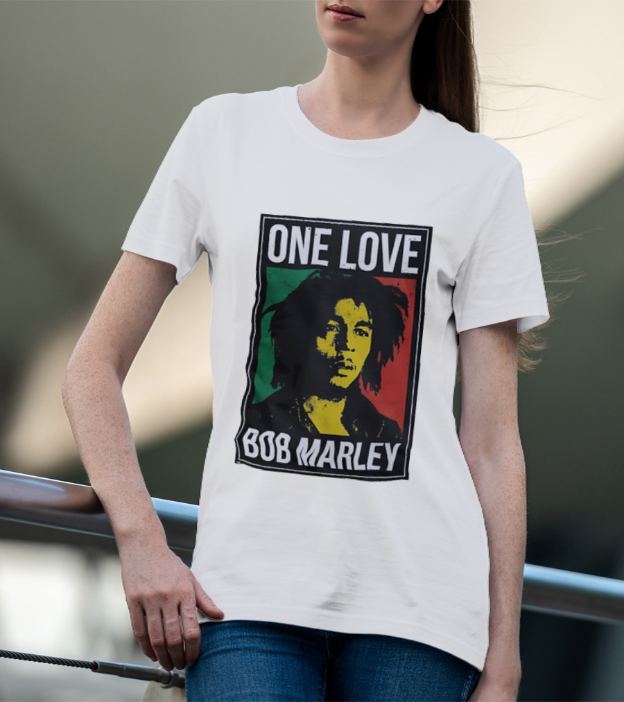 One Love Bob Marley Reggae Rastafarian Tricolor T-Shirt
