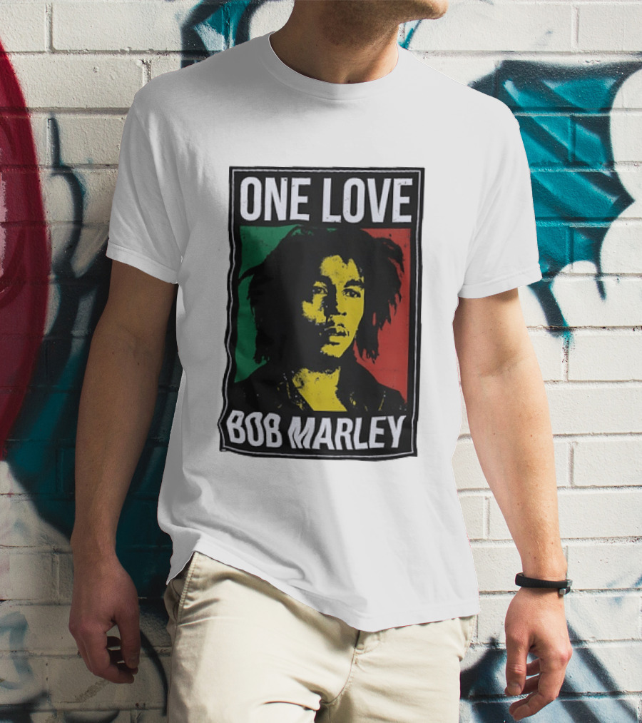 One Love Bob Marley Reggae Rastafarian Tricolor T-Shirt