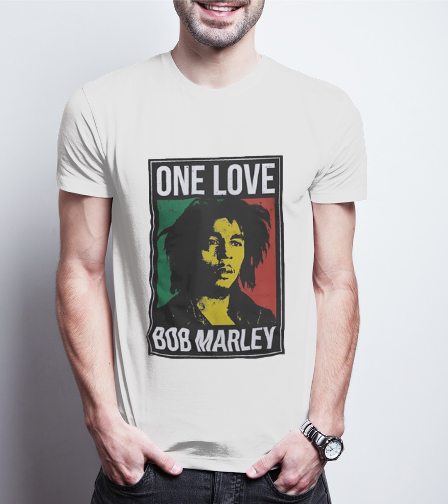One Love Bob Marley Reggae Rastafarian Tricolor T-Shirt