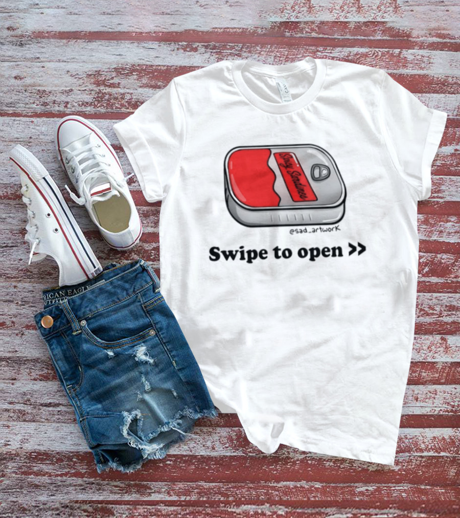 Spicy Sardines Swipe To Open Can Print T-Shirt