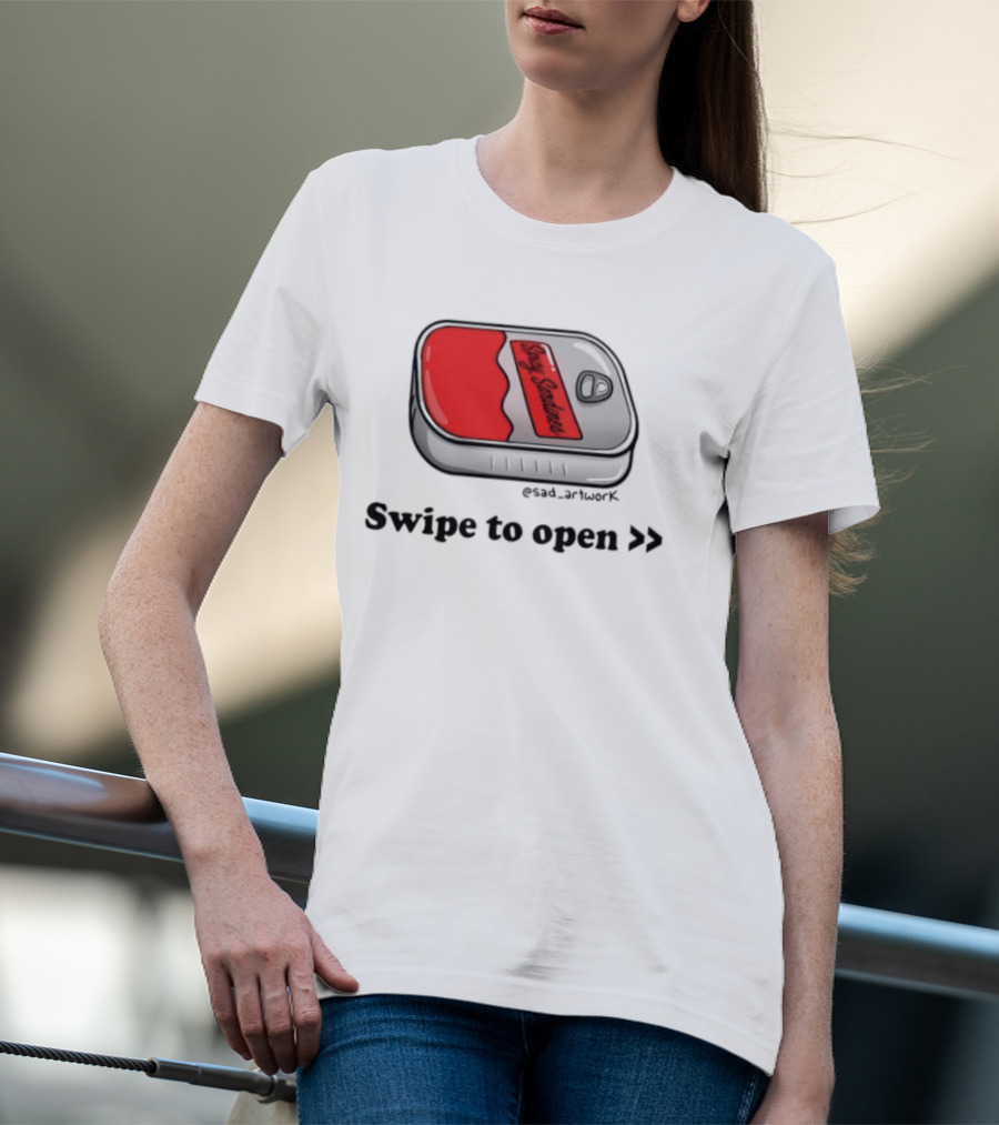 Spicy Sardines Swipe To Open Can Print T-Shirt