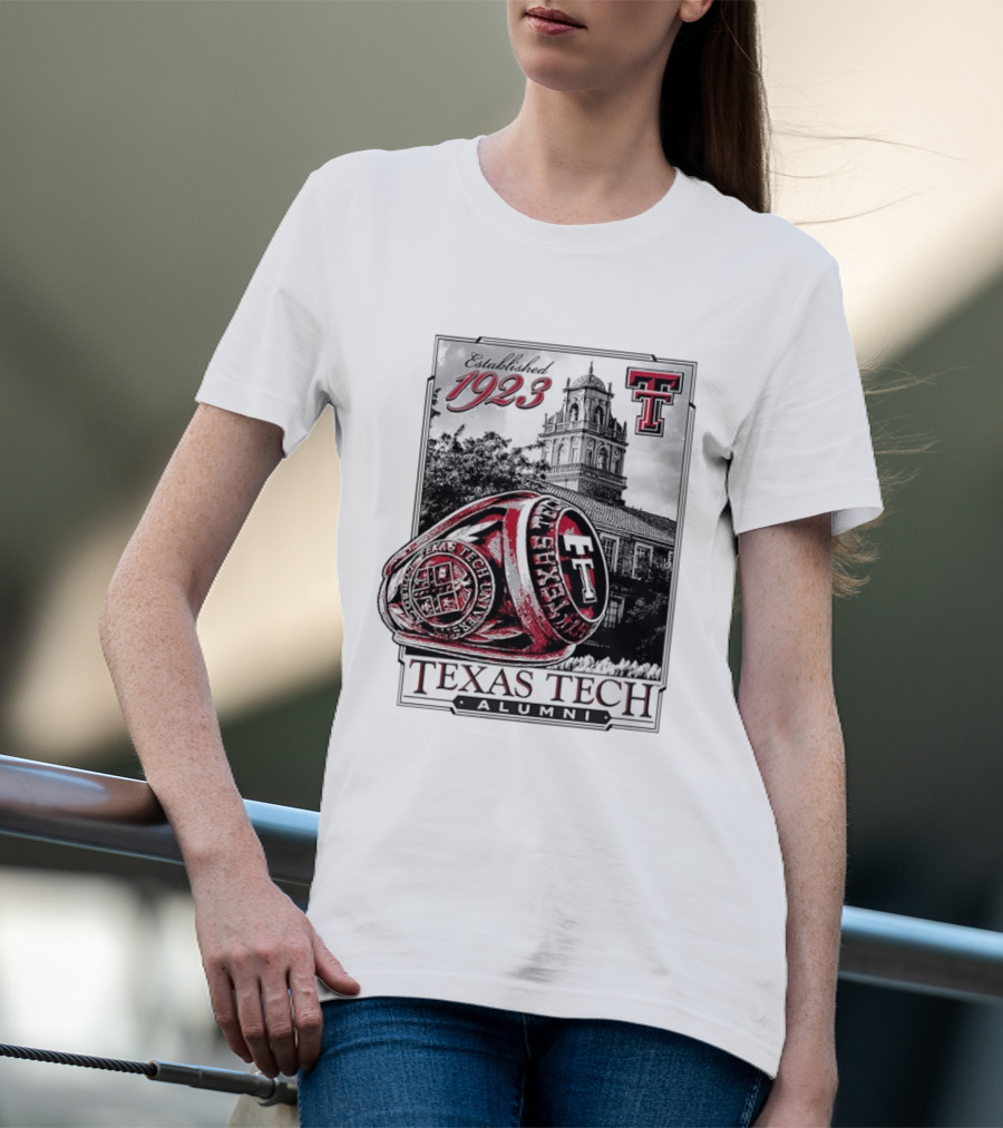 Texas Tech Alumni Established 1923 Ring Building TTU T-Shirt