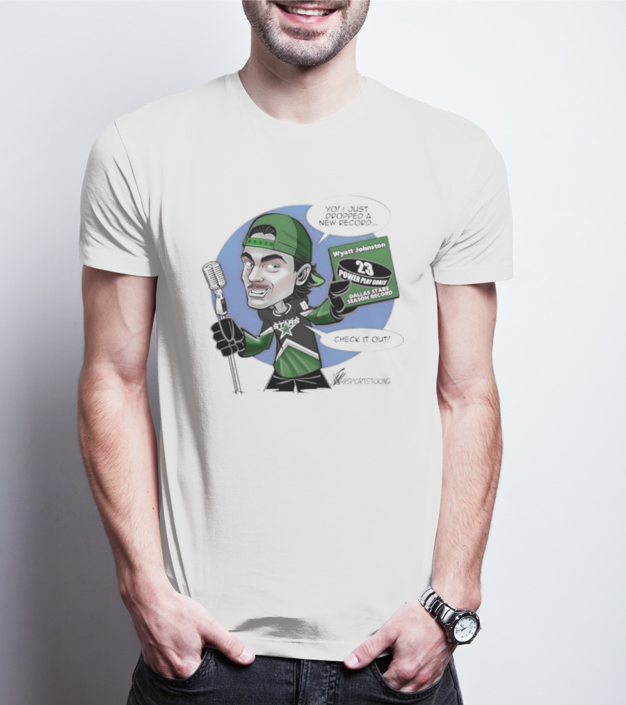 Wyatt Johnston Dallas Stars 23 Power Play Goals Celebration T-Shirt