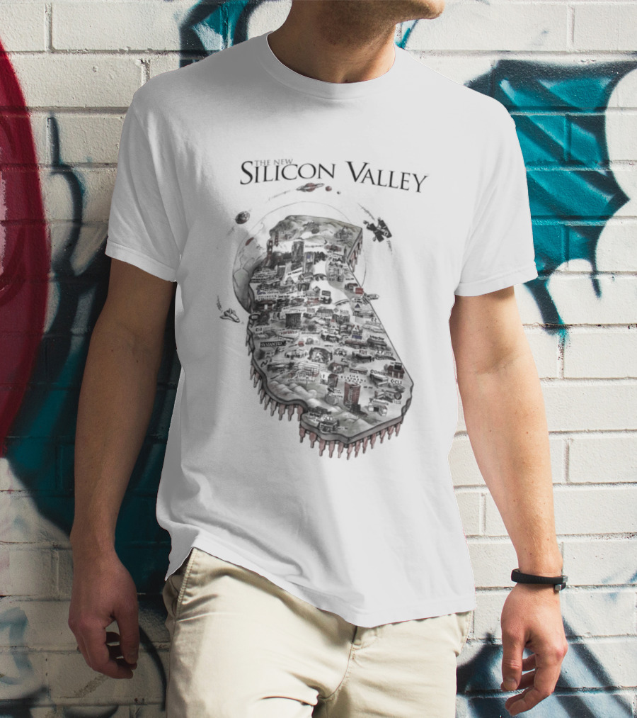 Silicon Valley Fly Map Circuit Board T-Shirt