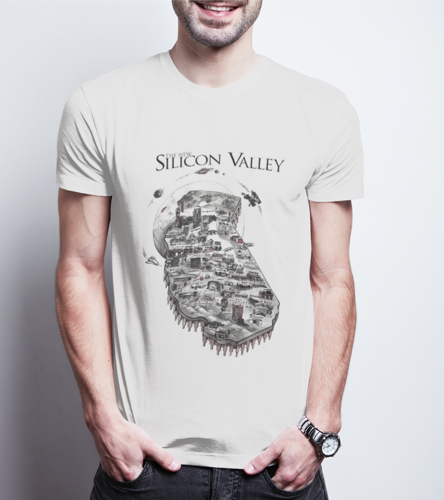 Silicon Valley Fly Map Circuit Board T-Shirt