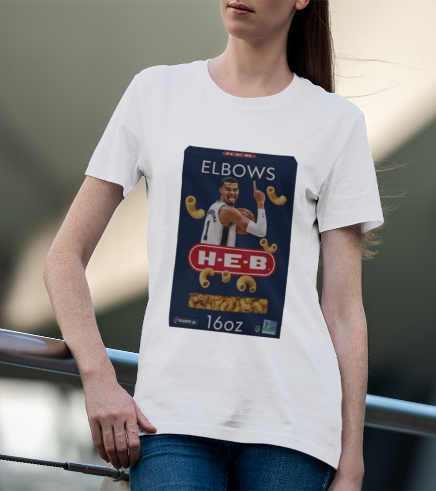 Victor Wembanyama Spurs HEB Elbows Meme 16oz Box T-Shirt