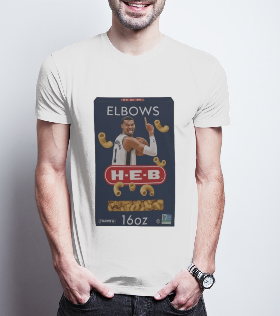 Victor Wembanyama Spurs HEB Elbows Meme 16oz Box T-Shirt