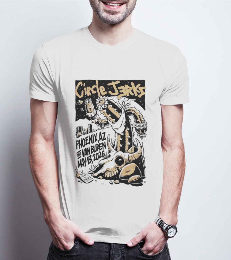 Circle Jerks Phoenix AZ The Van Buren May 13 2026 Skeleton T-Shirt