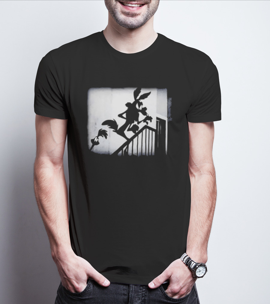 Wilesferatu Wile E. Coyote Road Runner Looney Tunes Silhouette Stairs T-Shirt
