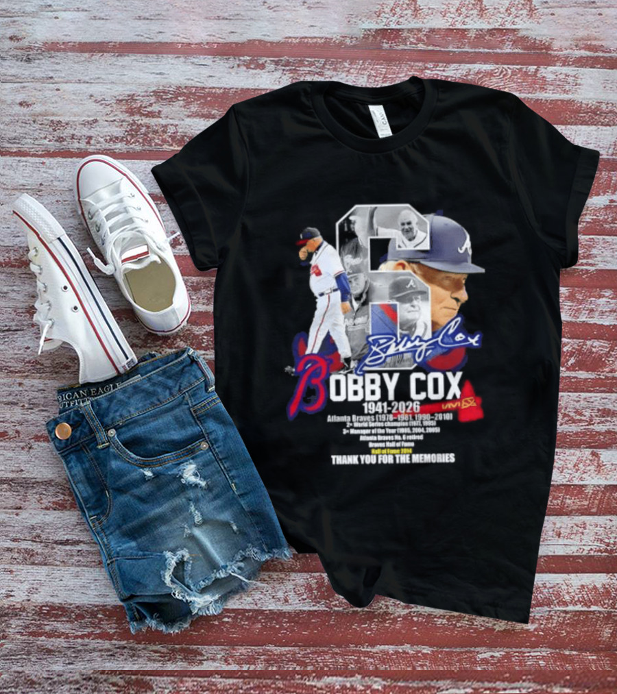 Bobby Cox Atlanta Braves Manager 1941 2026 Thank You For The Memories T-Shirt