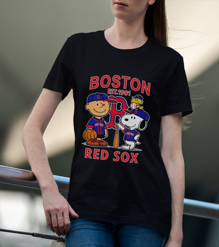 Boston Red Sox Peanuts Characters Est 1901 T-Shirt