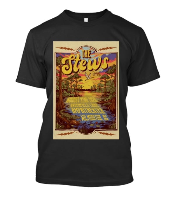 The Stews With Fudge August 22nd 2026 Greenfield Lake Amphitheater Wilmington NC T-Shirt
