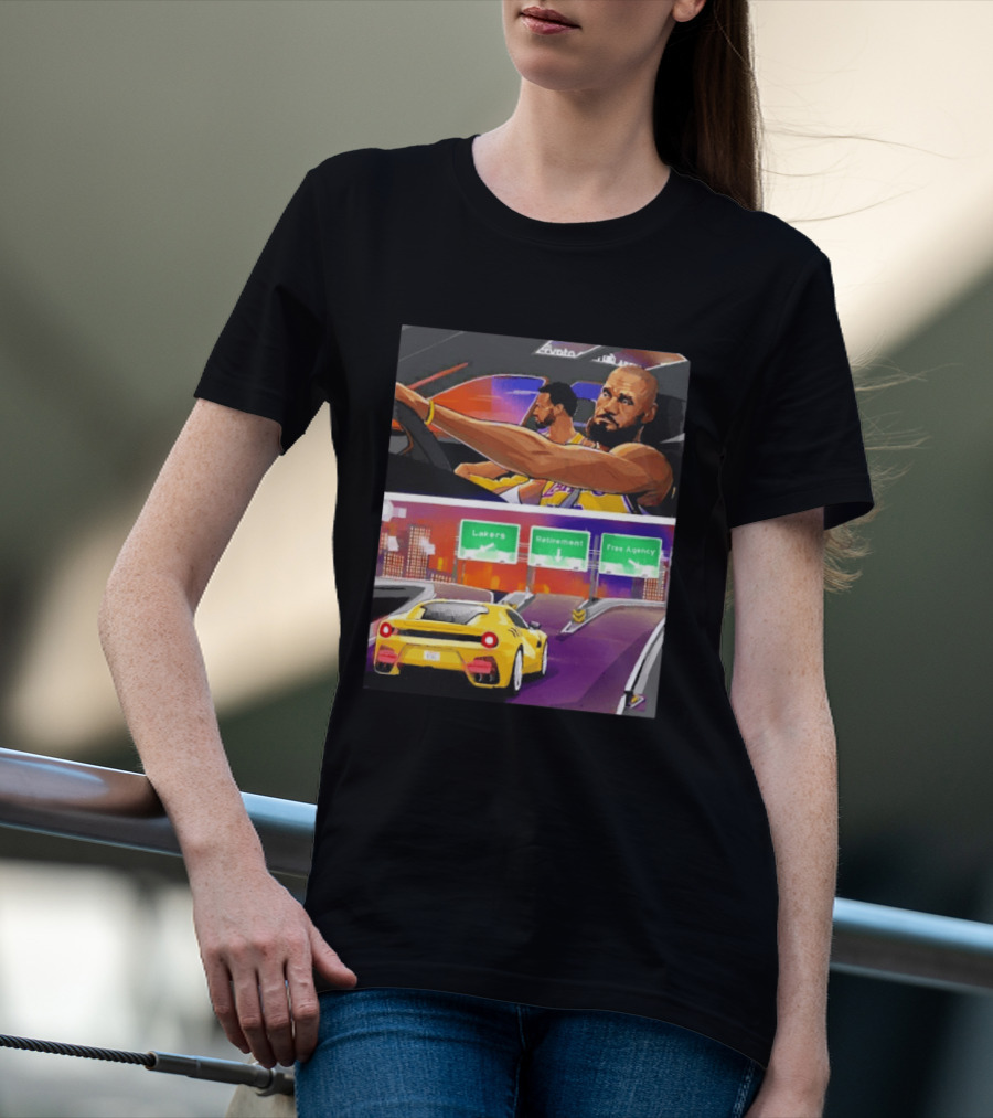 Lakers Lebron James Path: Retirement Versus Free Agency Decision Journey T-Shirt