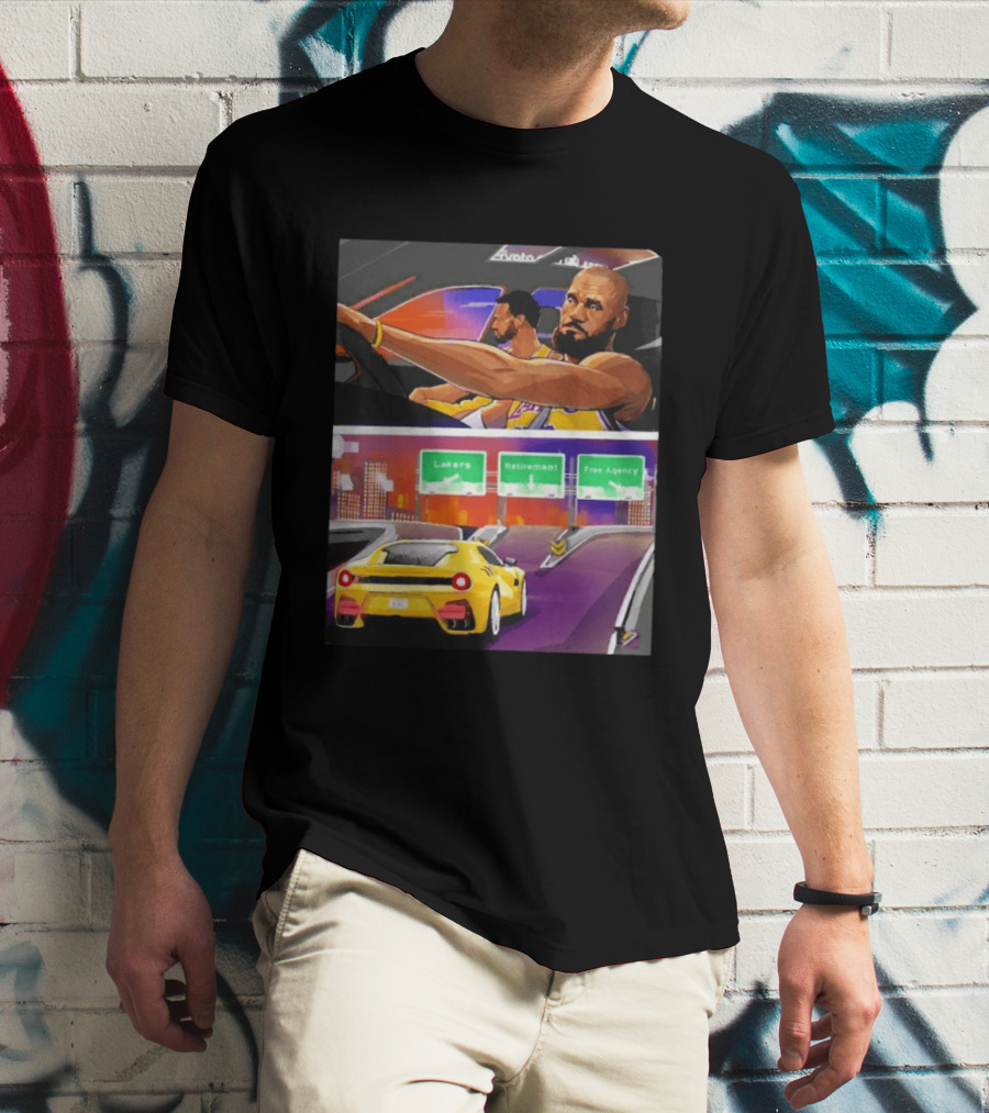 Lakers Lebron James Path: Retirement Versus Free Agency Decision Journey T-Shirt