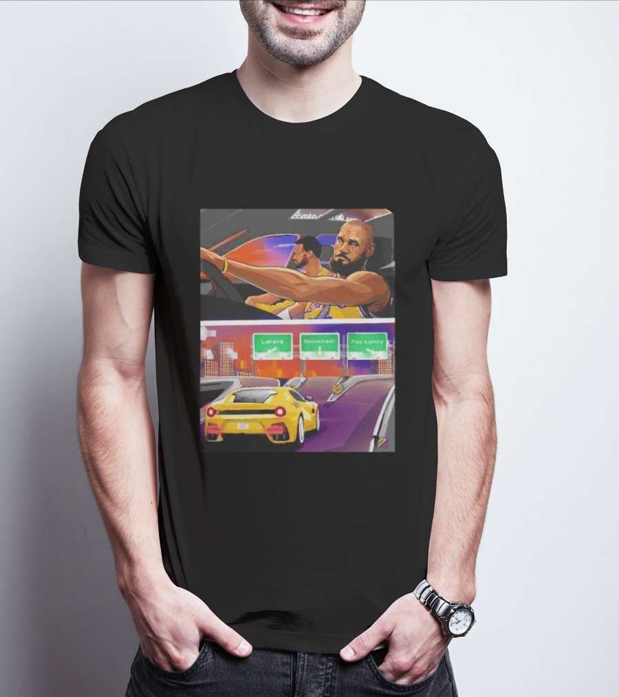 Lakers Lebron James Path: Retirement Versus Free Agency Decision Journey T-Shirt