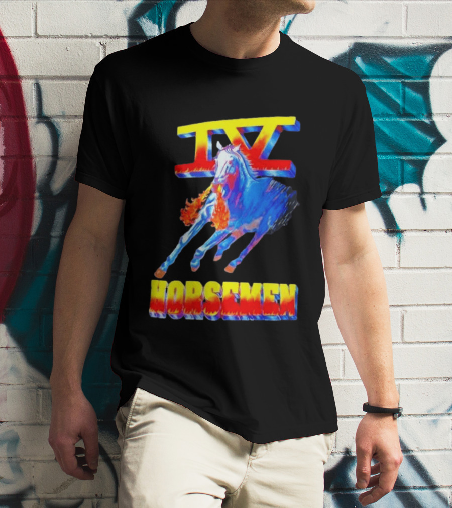 Four Horsemen WWE 90s IV Fiery Horse Retro Wrestling T-Shirt