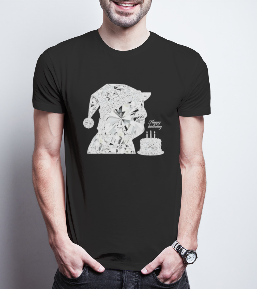 Happy Birthday Trump Diamond Wizard With Crystal Hat And Cake T-Shirt