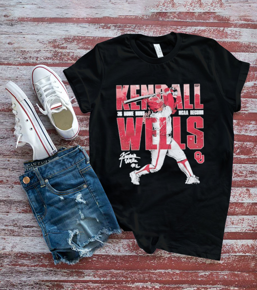 Kendall Wells 36 Home Runs Oklahoma Sooners NCAA Record T-Shirt