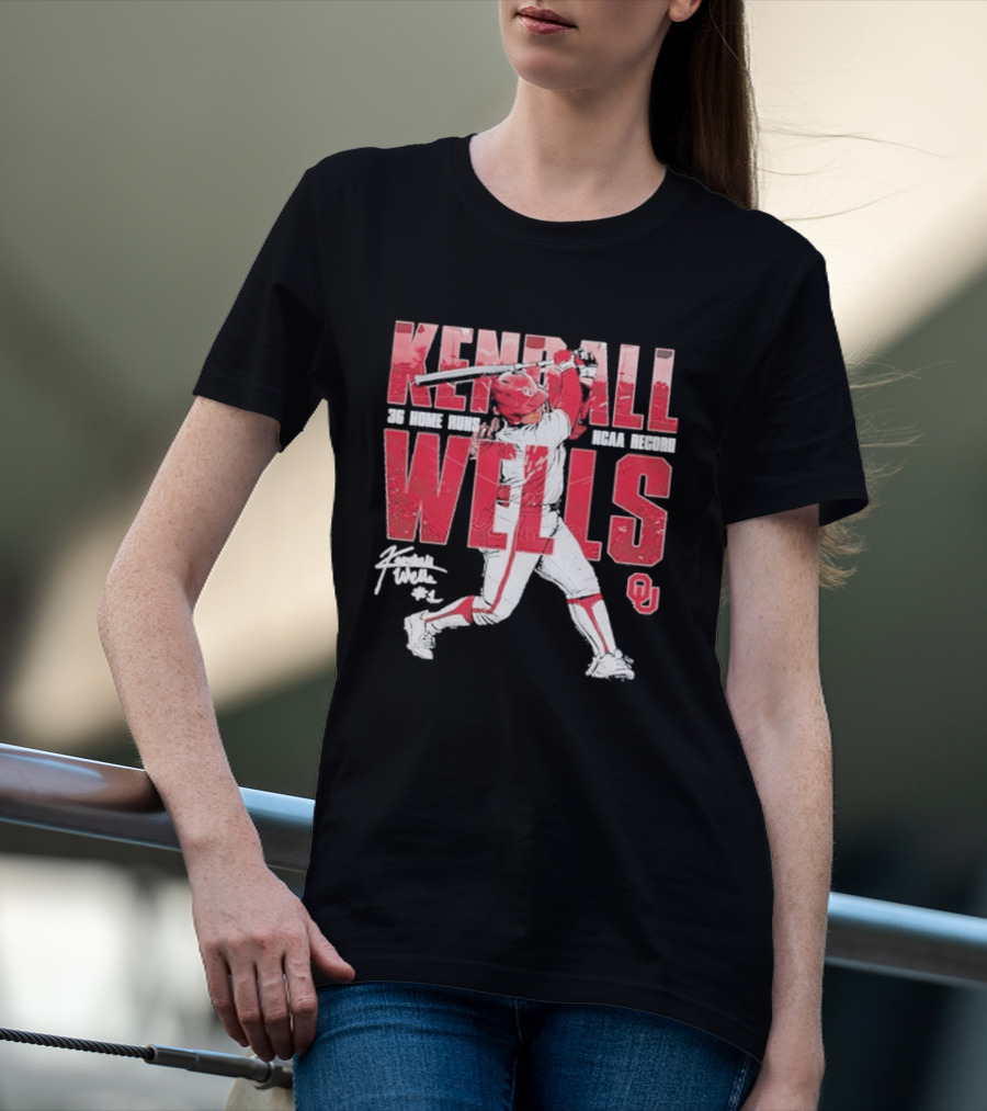 Kendall Wells 36 Home Runs Oklahoma Sooners NCAA Record T-Shirt
